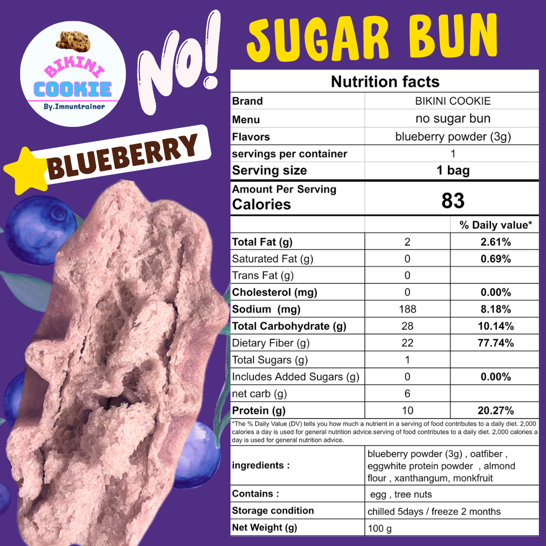 No Sugar bun blueberry 健身教練製作