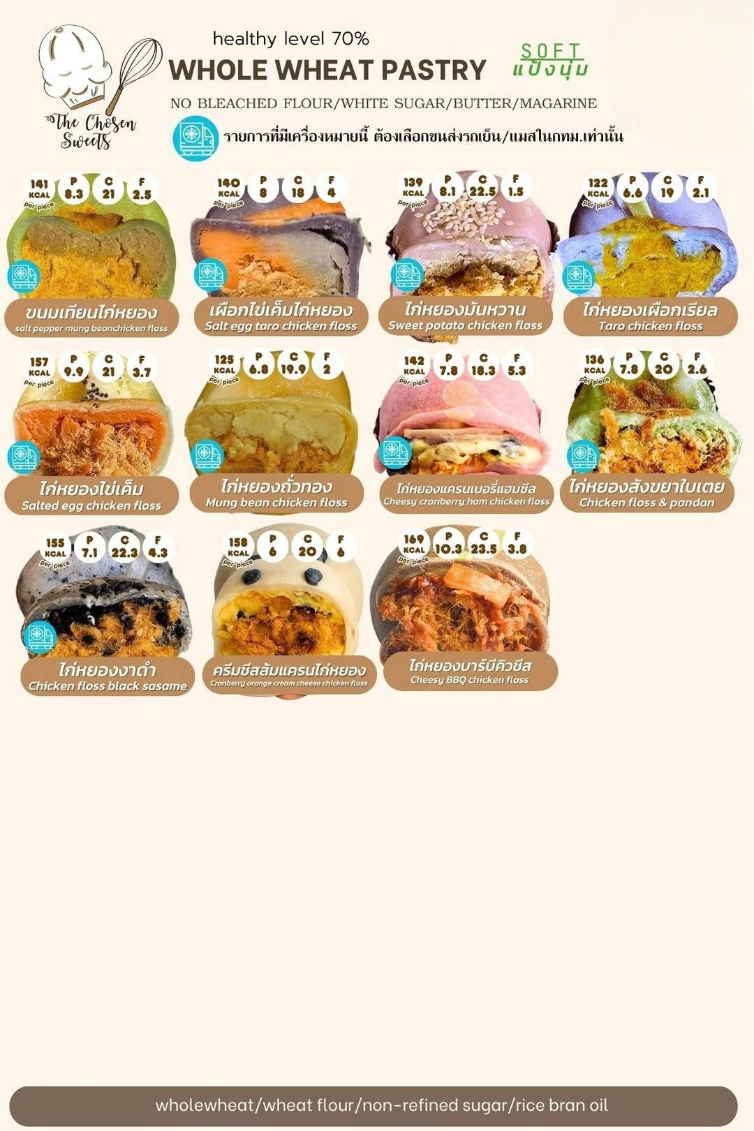 TCS | Whole Wheat Pastry ‧Chicken Floss ‧ 2pcs ‧ 25款口味