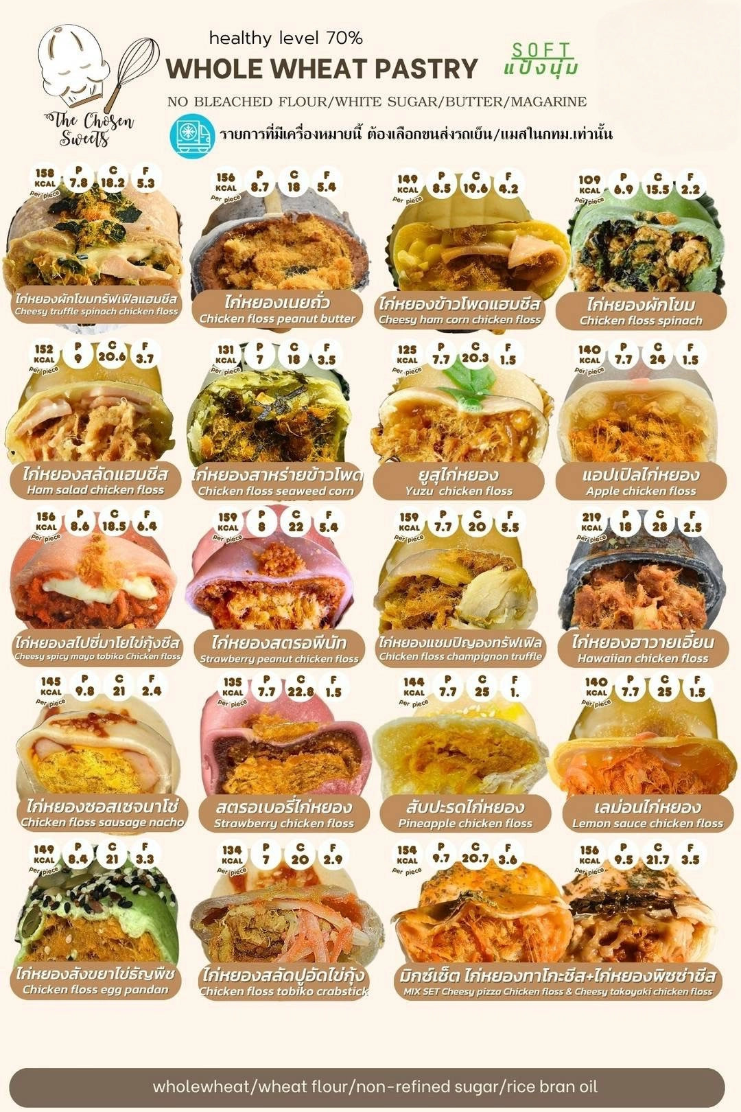 TCS | Whole Wheat Pastry ‧Chicken Floss ‧ 2pcs ‧ 25款口味