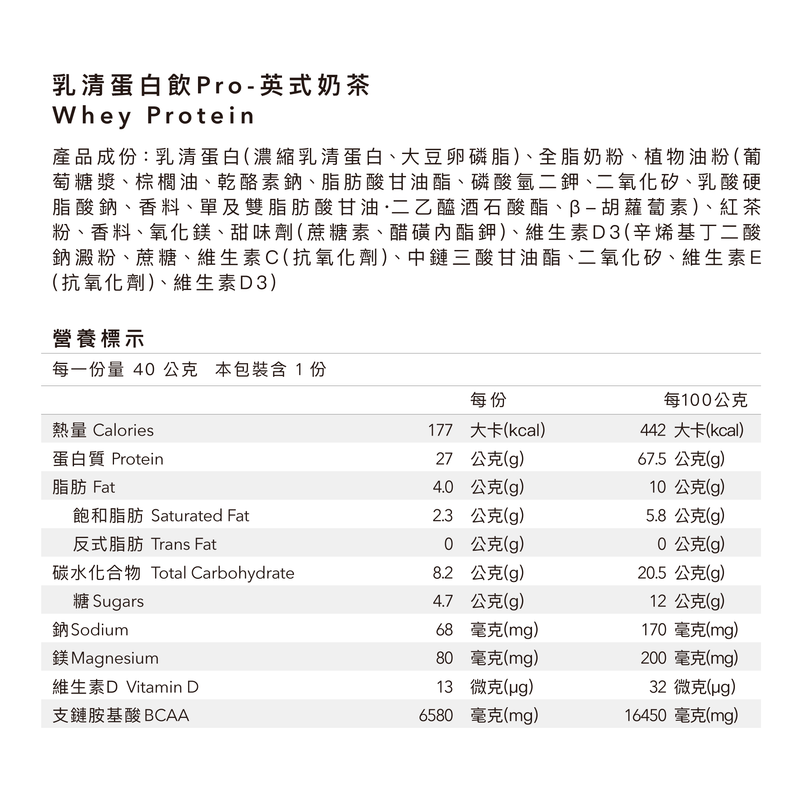 多效乳清蛋白飲Pro - 隨手包 | 英式奶茶