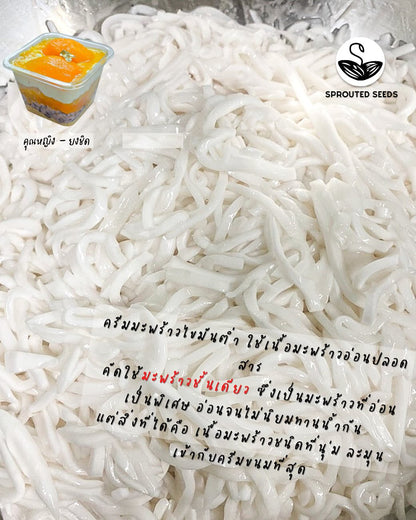 SS | Yong chid, Moon Sticky Rice, Low fat young coconut cream, Crispy Mung bean Parfait (No sugar added)