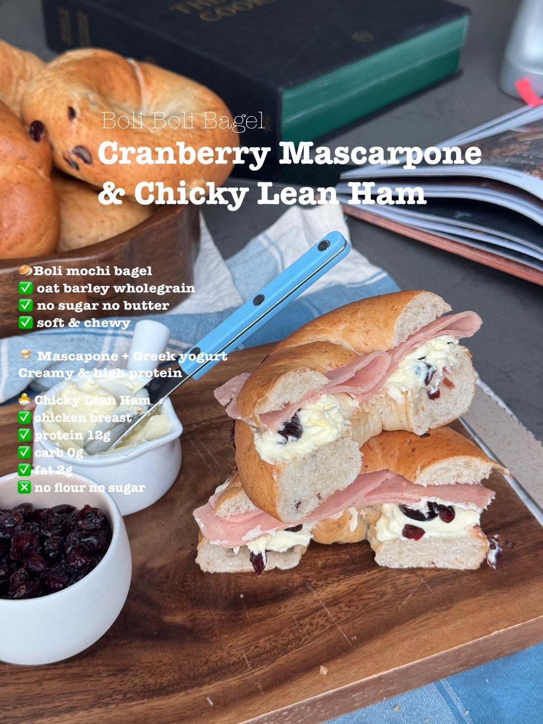 Peko | Bagel - Cranberry Mascarpone & Chicky Lean Ham