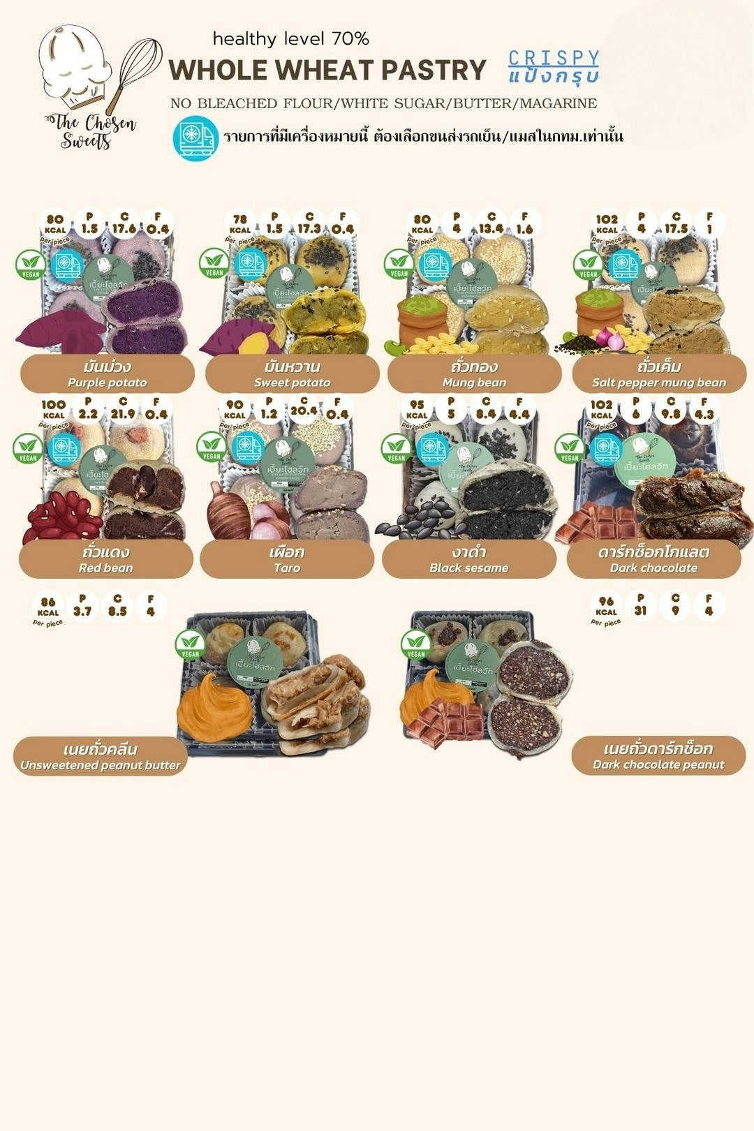 TCS | Whole wheat pastry ‧ 4 pieces per box ‧ 11 flavours