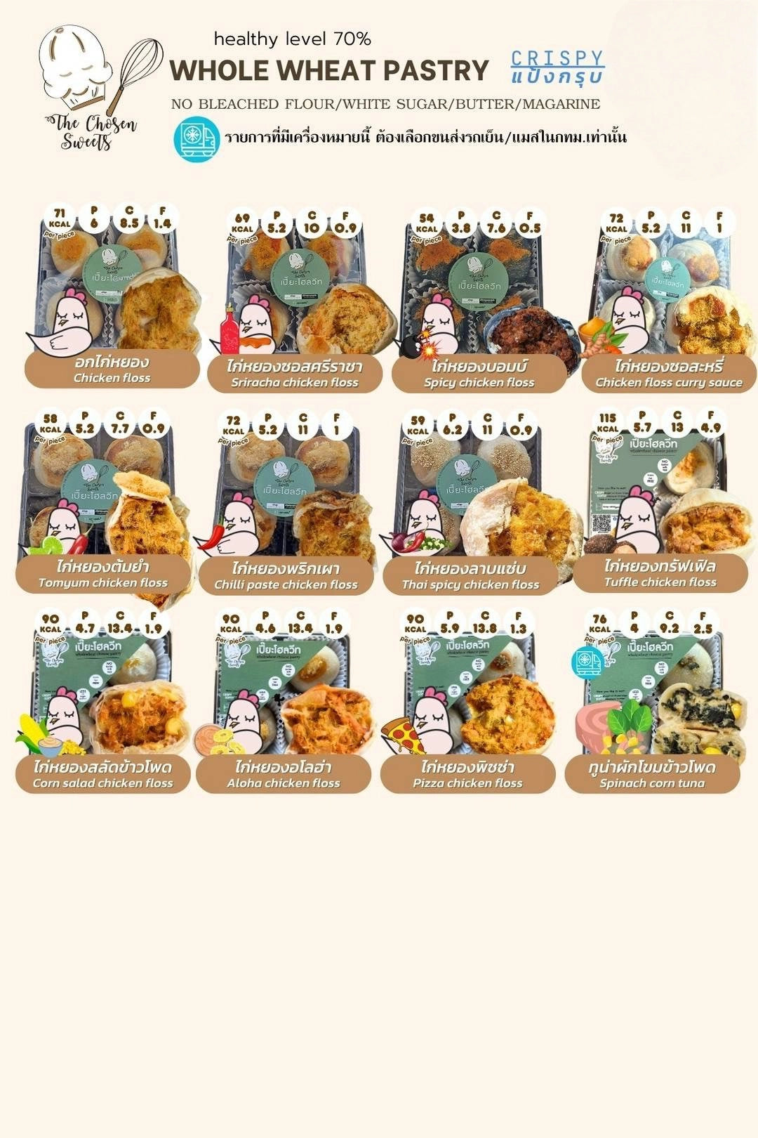 TCS | Whole wheat pastry ‧ 4 pieces per box ‧ 11 flavours