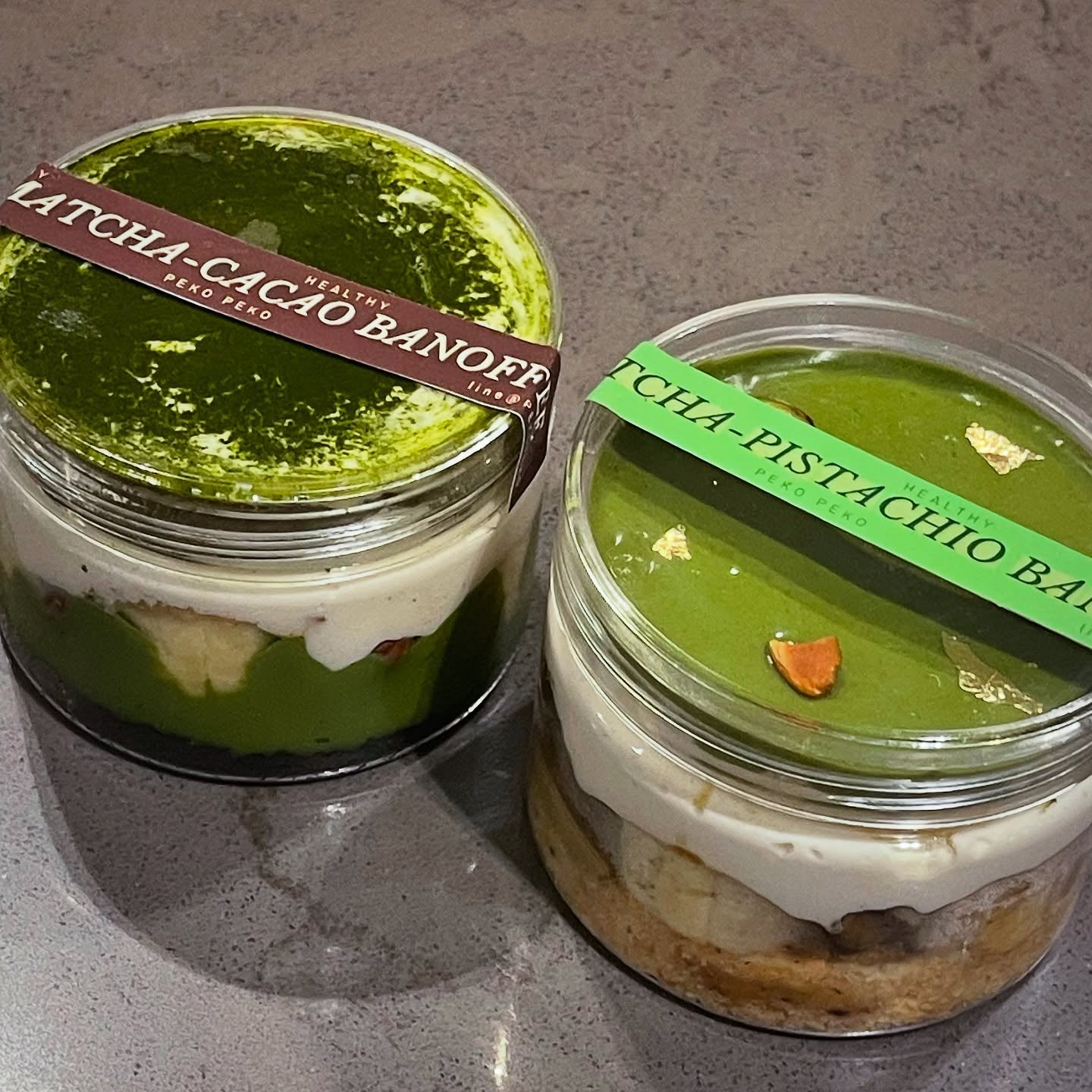 Peko |  Premium Matcha - Pistachio Banoffee  / Matcha-Cacao banoffee