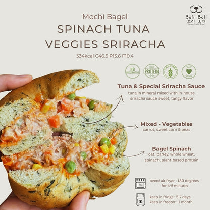 PEKO | Bagel - Spinach Tuna Veggies Sriracha