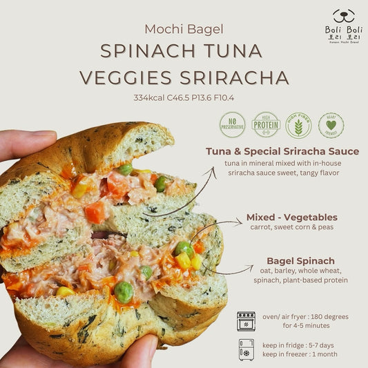 PEKO | Bagel - Spinach Tuna Veggies Sriracha